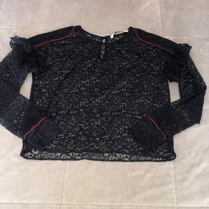 ZARA sheer lace long sleeve top size XS